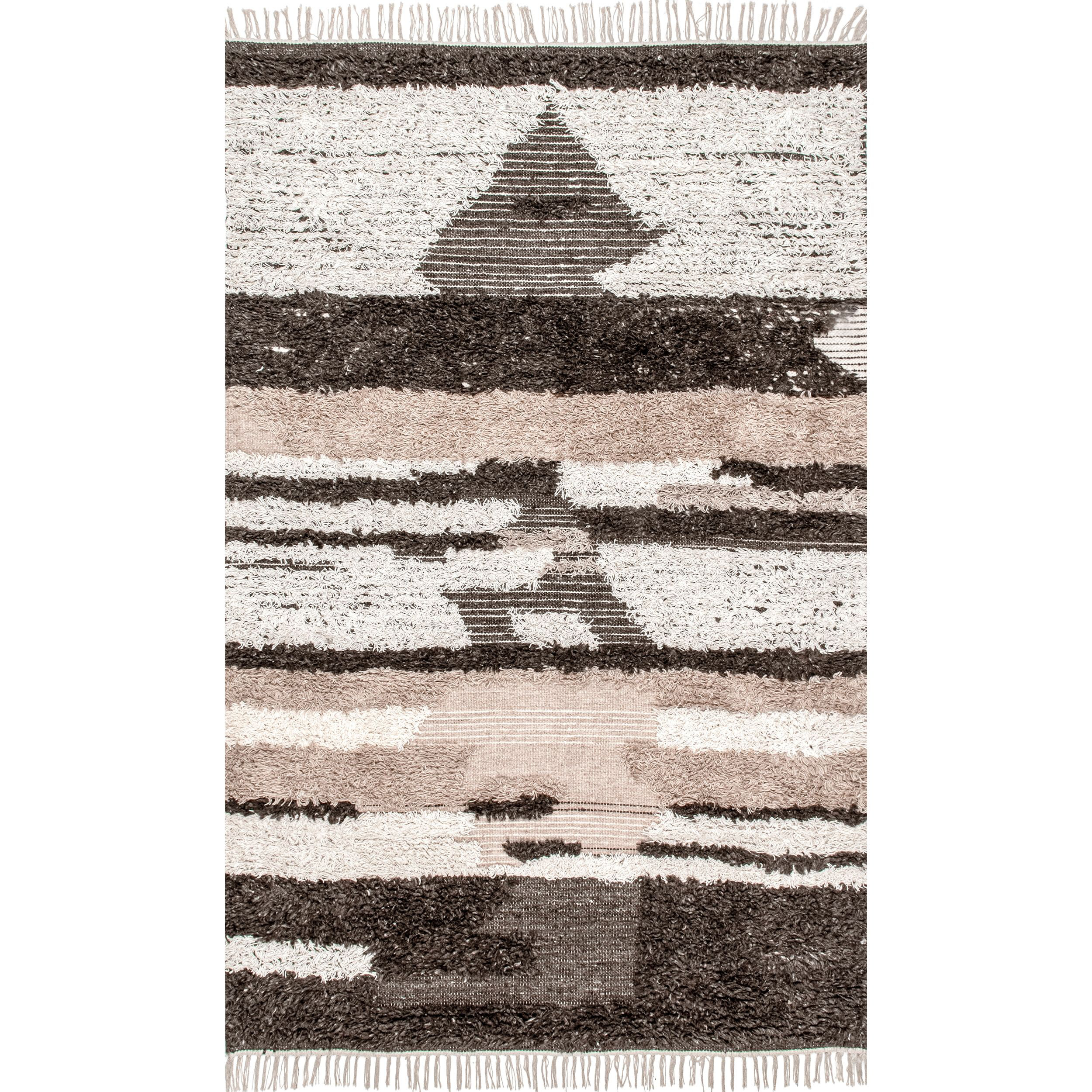 Arvin Olano x Rugs USA Arvin Olano Tatanka Shag Wool Tasseled Area Rug