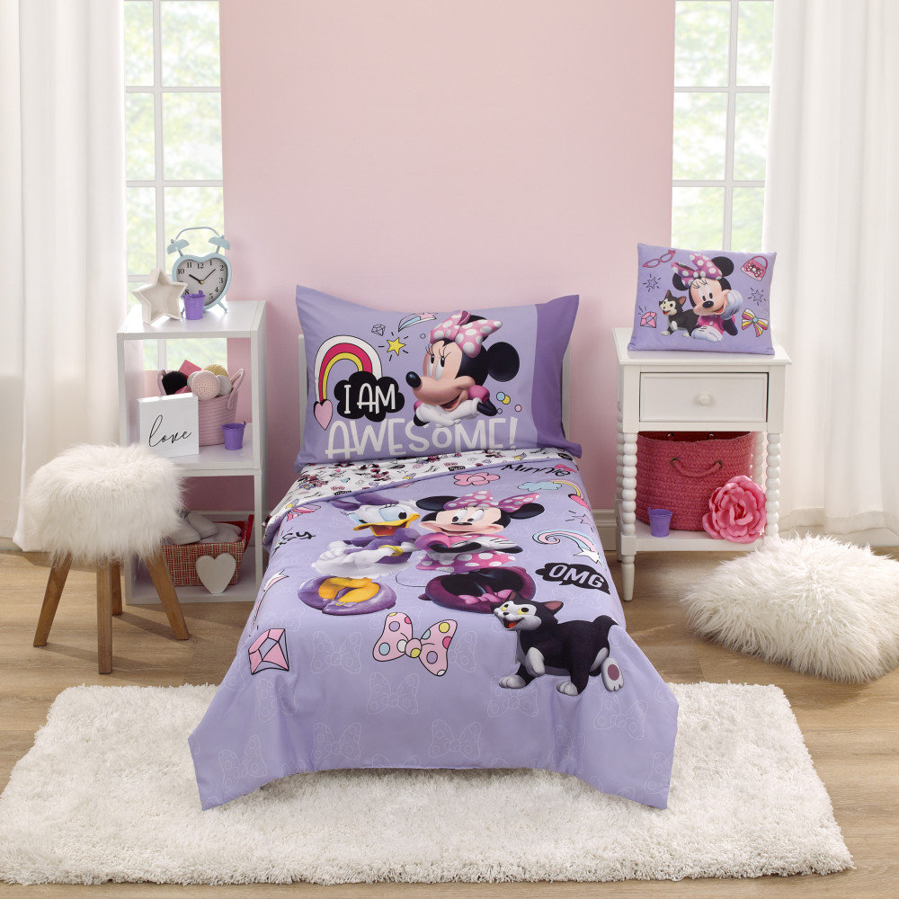 Disney Minnie Mouse I am Awesome 4 Piece Toddler Bed Set Wayfair