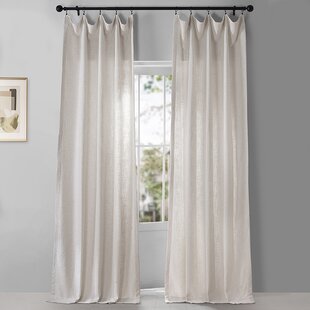 Champagne Brown Embossed Geo Soft Textured Lined Eyelet Ring Top Curtains Pair 