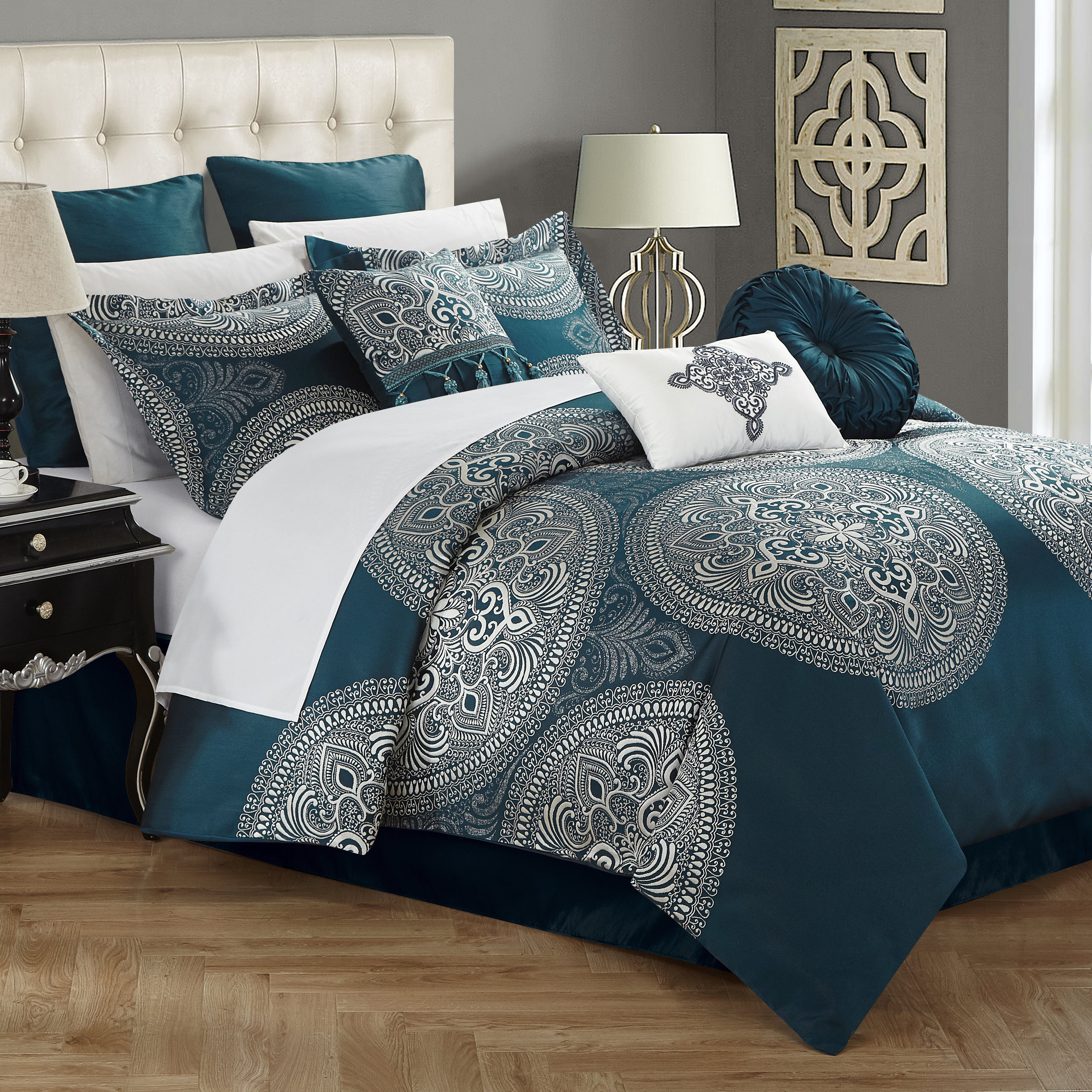 Viqueque 9 Piece Comforter Set Darby Home Co Size: Queen Comforter + 8 Additional Pieces, Color: Blue