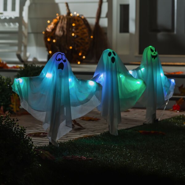 Halloween Glowing Skull Hands Decorations, Solar/battery Powered ...