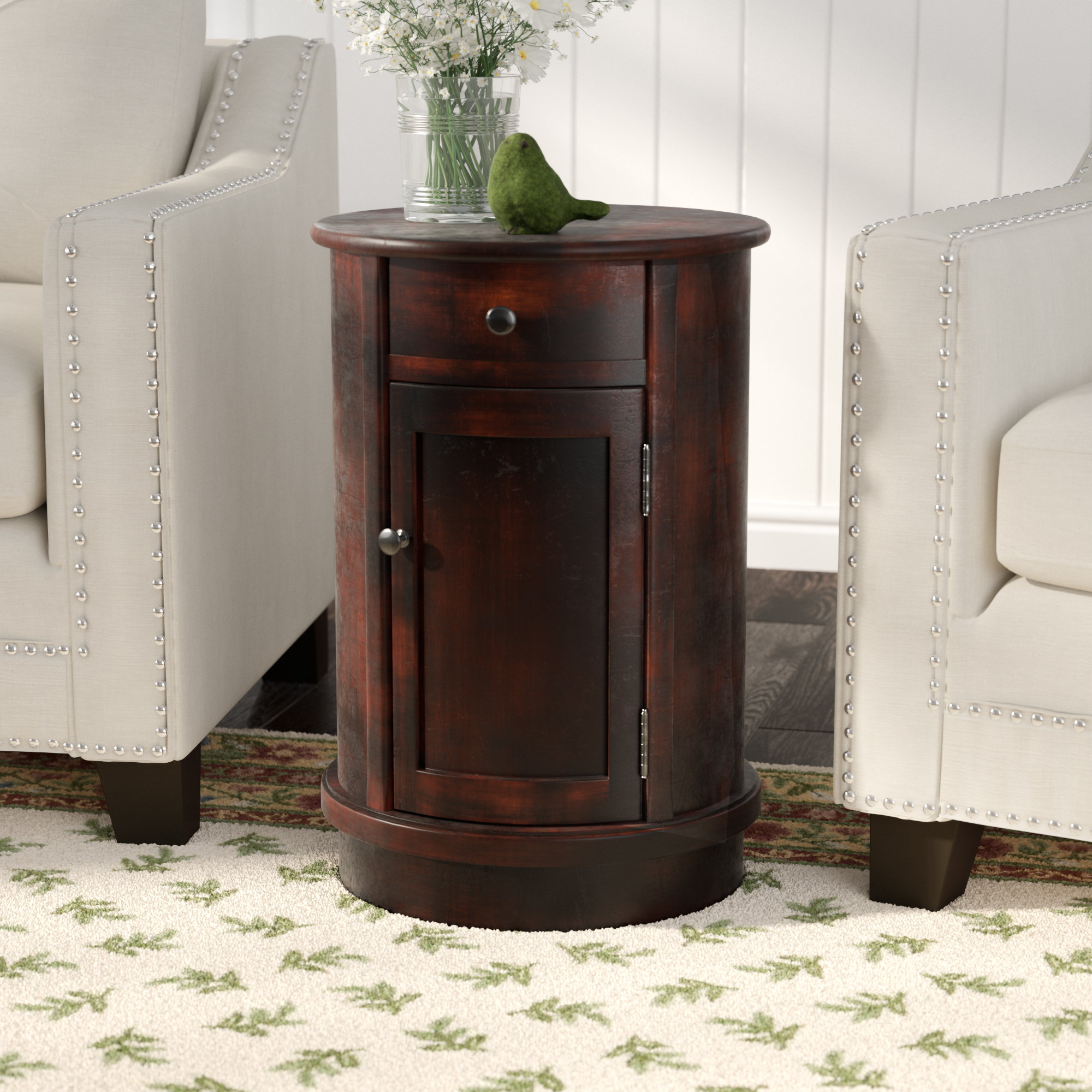 Darby Home Co Legault 26'' Tall Drum End Table with Storage & Reviews
