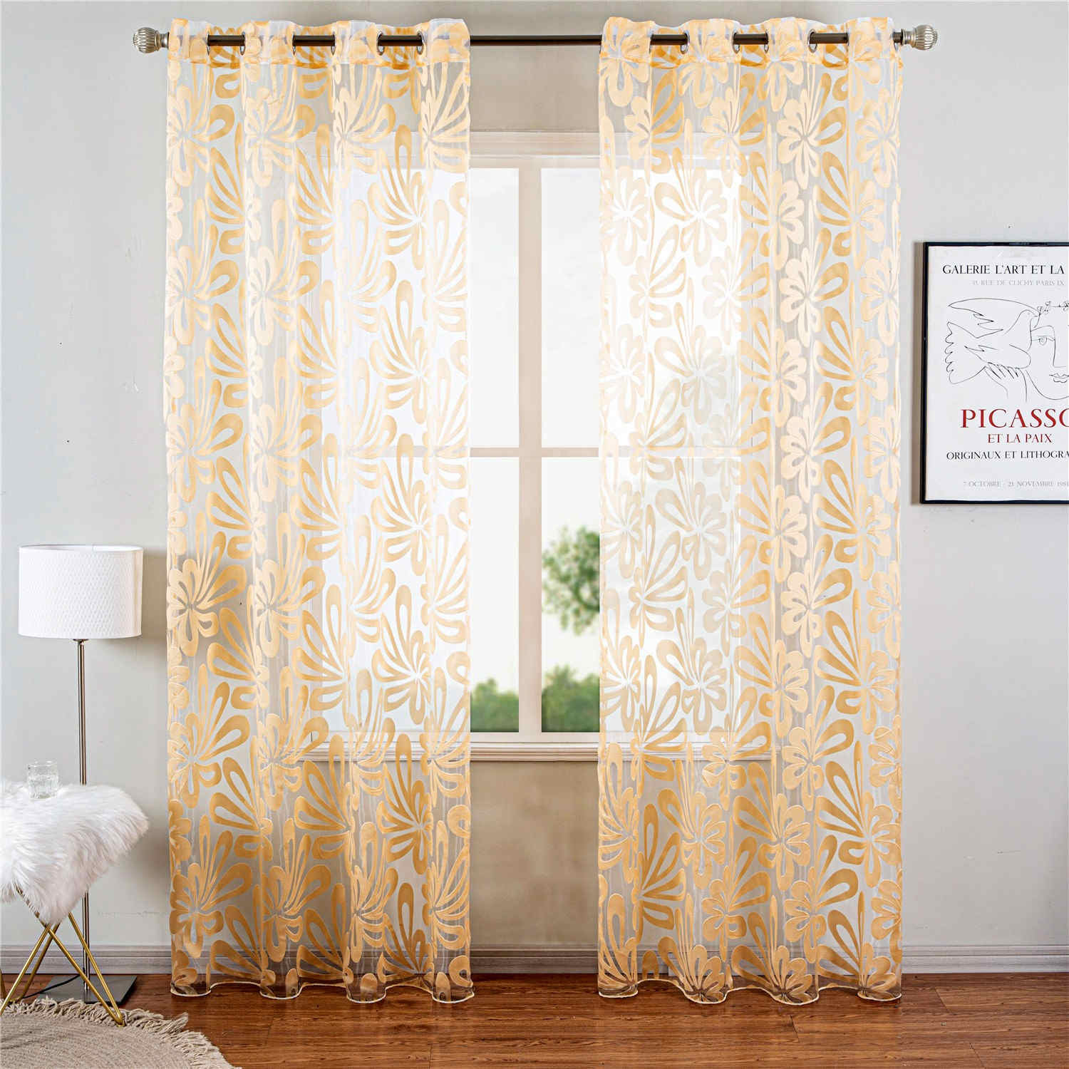 Everly Quinn Rizwan Polyester Sheer Curtain Panel Wayfair