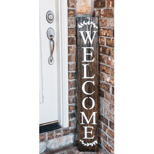 farmhouse sign wood WELCOME home decor wood rustic red porch entry small 12 inch 