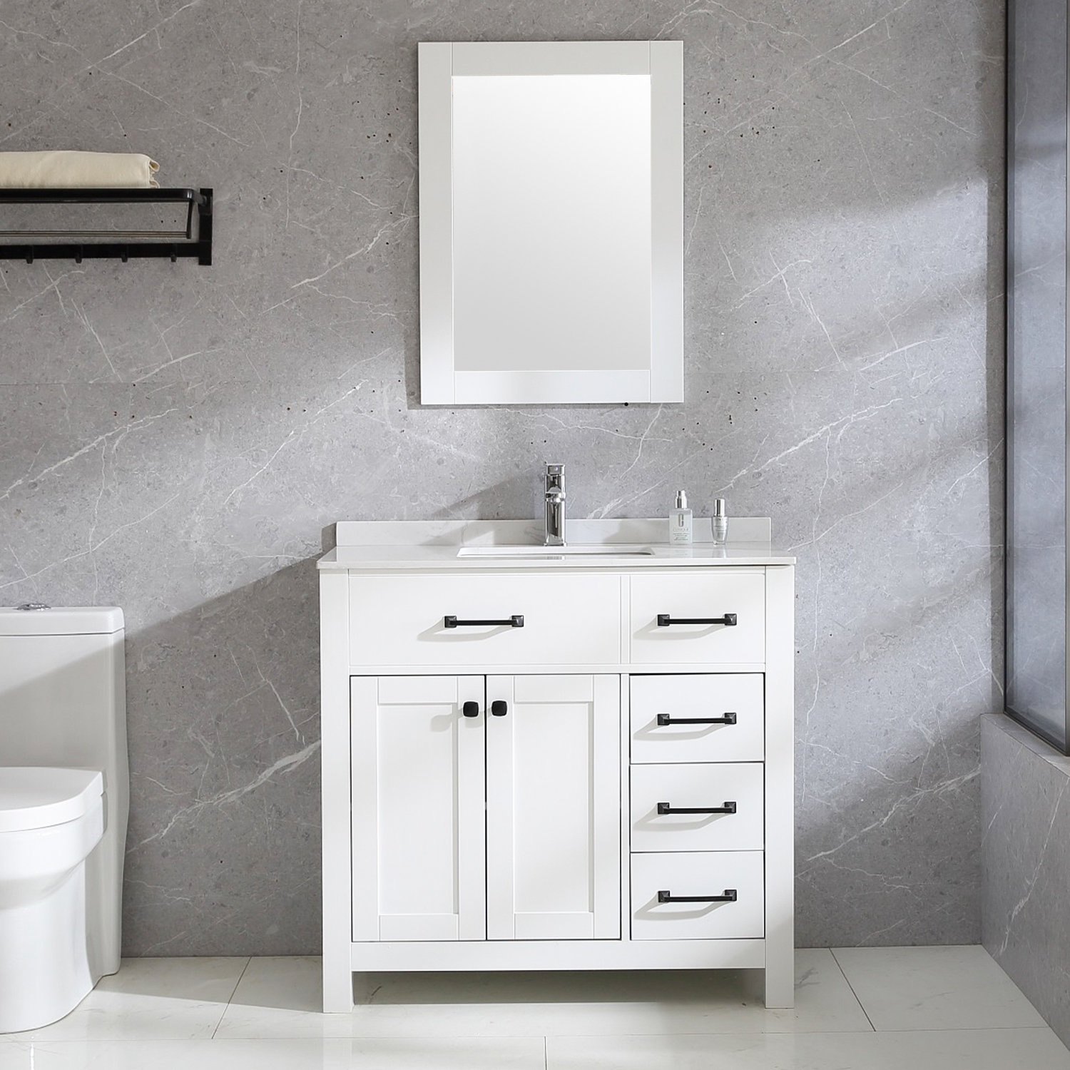 Latitude Run® 35.8'' Free-standing Single Bathroom Vanity with ...