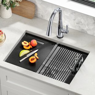 Home 16 Gauge Stainless Steel Single Bowl FANTASK 23 x 18 Inch Undermount Deep Single Sink Suitable for Restaurant 9-Inch Deep Large Drop-in Kitchen Sink with Large Capacity Bar Laundry Room 