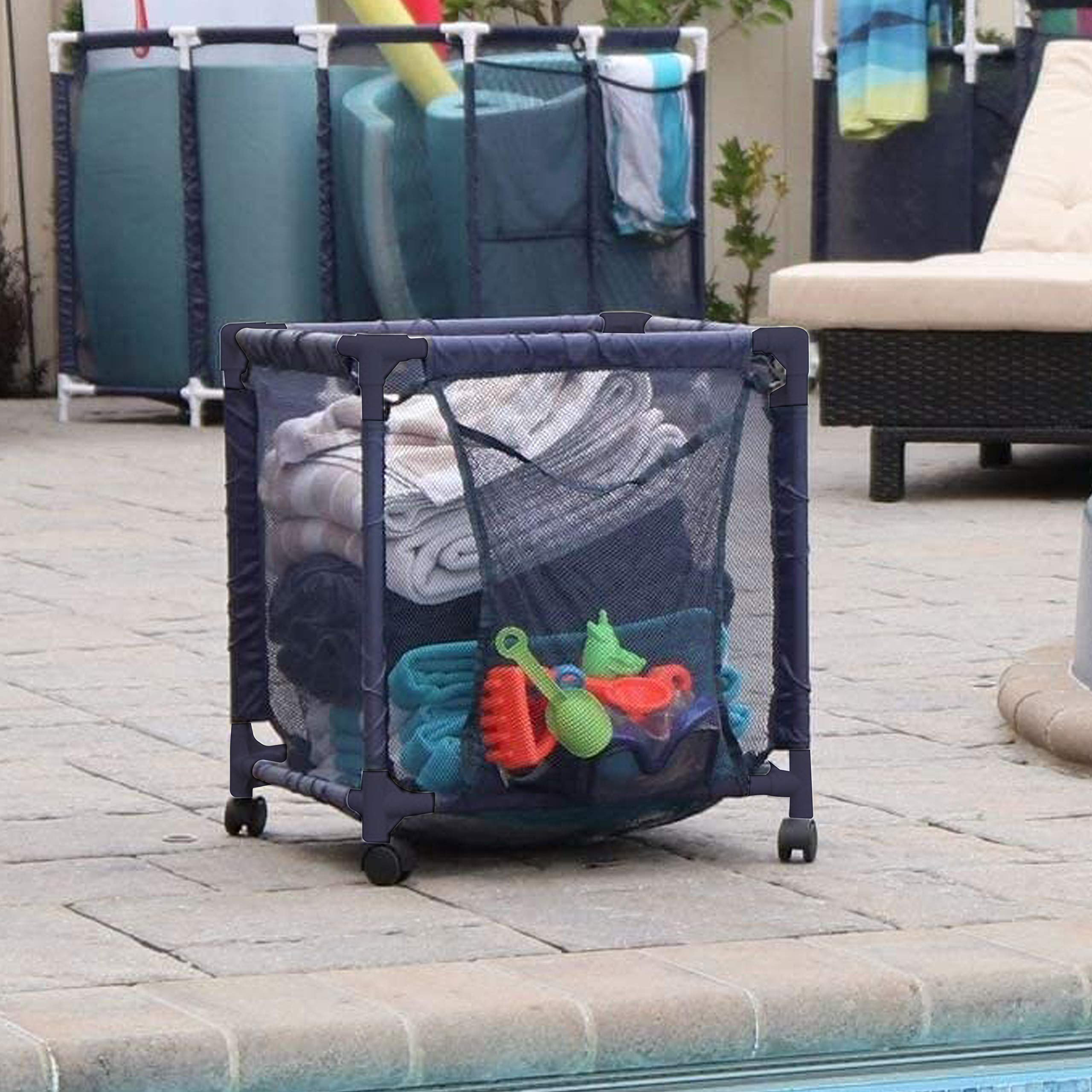 Essentially Yours Rolling Pool Storage Organizer Bin Wayfair