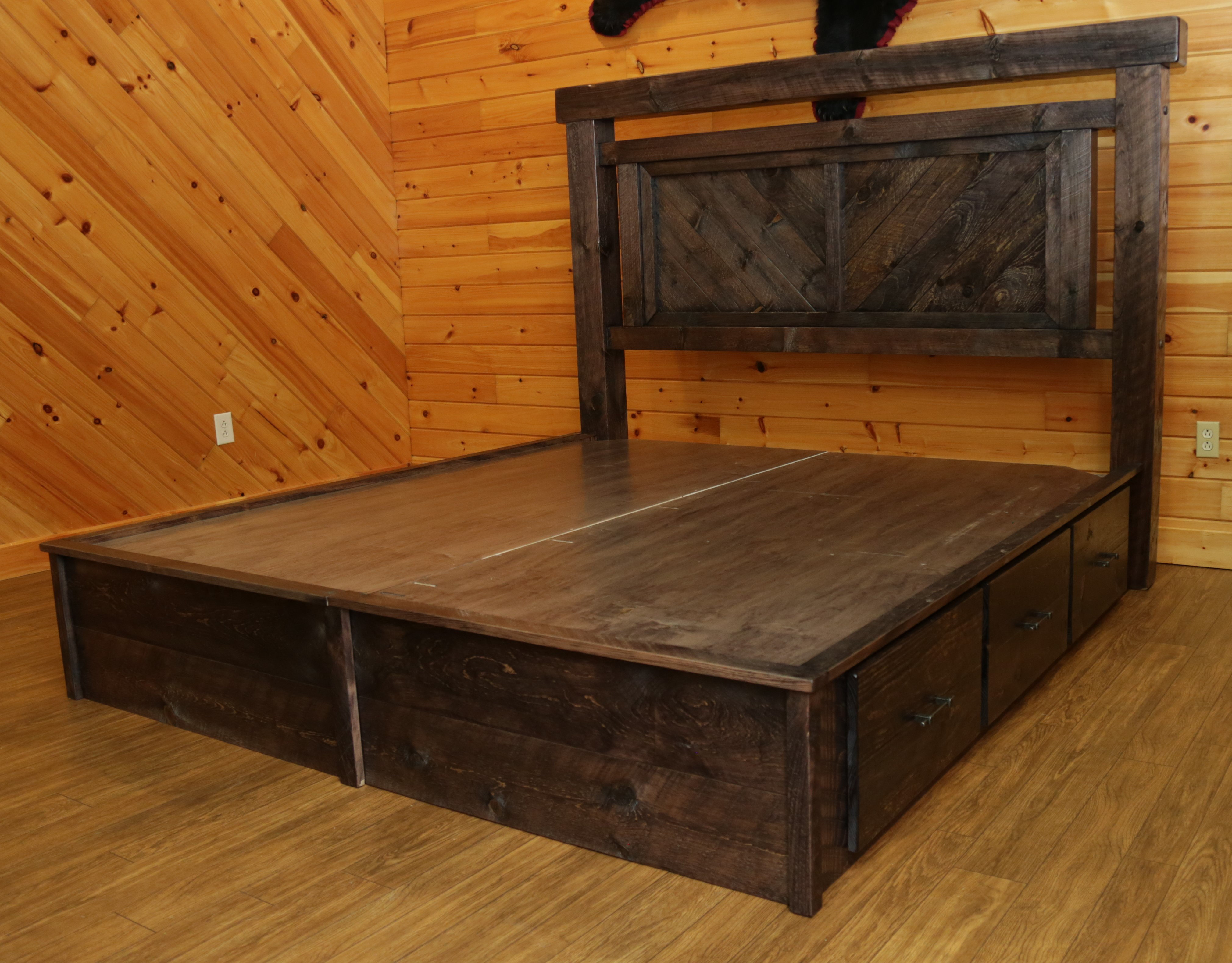 Solid Wood Storage Bed