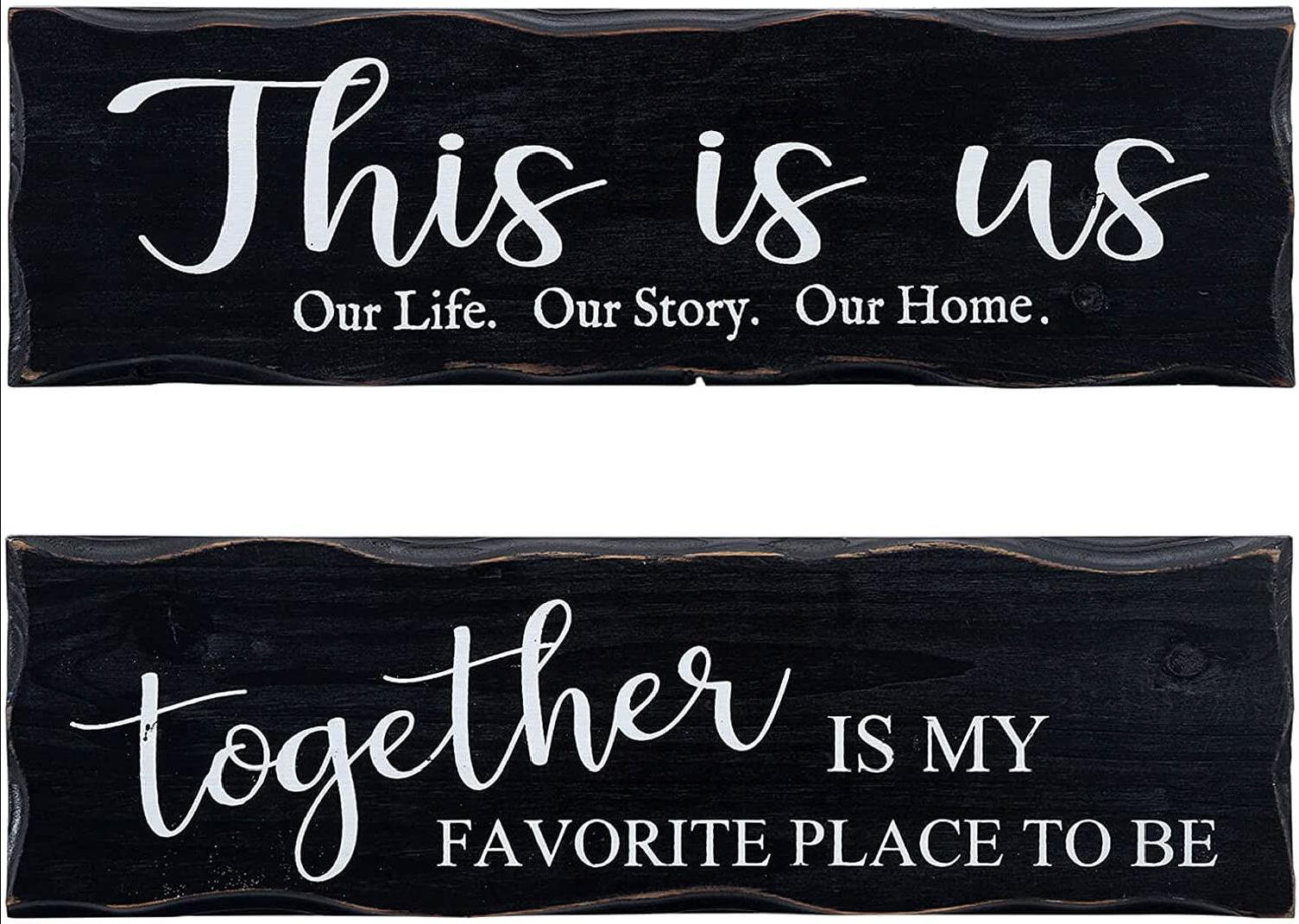 Gracie Oaks 2 Piece Farmhouse Rustic Wood Signs Wall Décor Set Wayfair