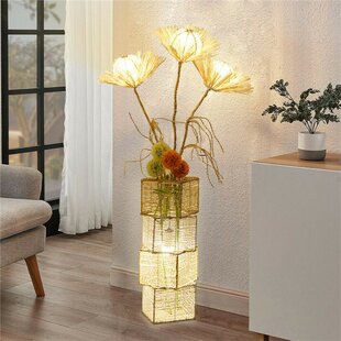 Handmade in USA Lotus Flower Blossom Wood Night Light Healing Stones for You 