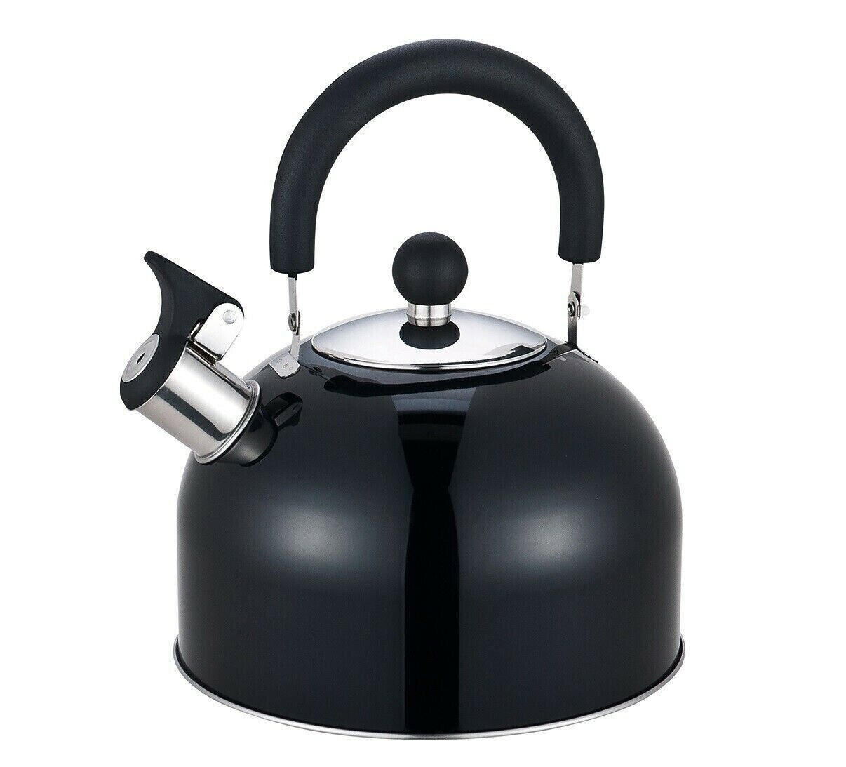 Belfry Kitchen 2.5L Stainless Steel Whistling Kettle Black Wayfair.co.uk