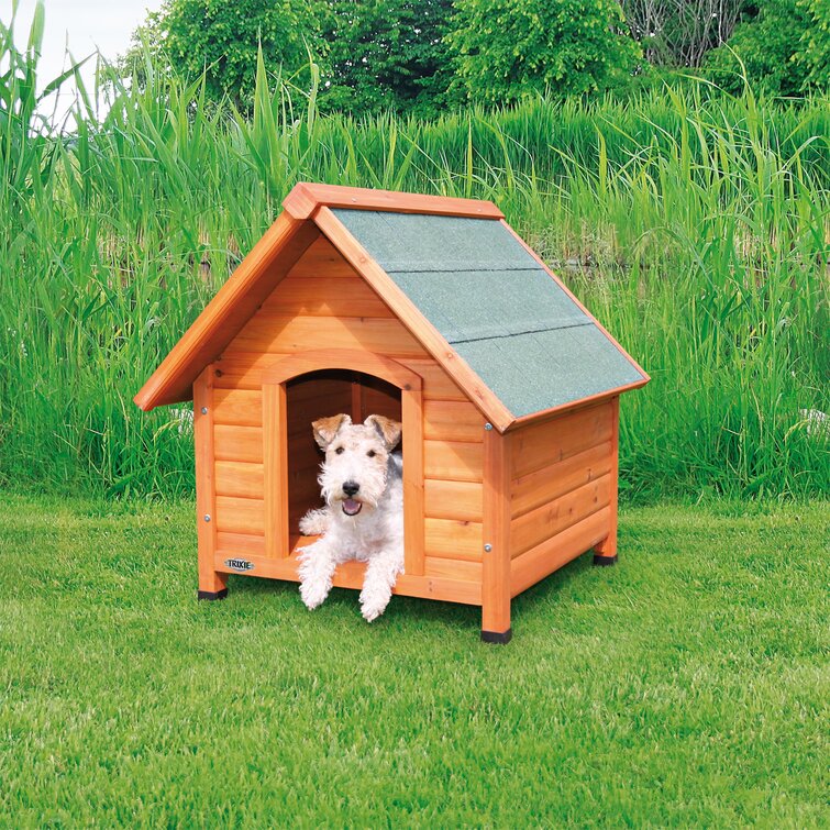Archie & Oscar™ Griselda Glazed Pine Wood Dog House & Reviews | Wayfair