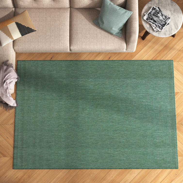 Mercury Row® Oppenheimer Geometric Dark Green Indoor / Outdoor Area Rug ...