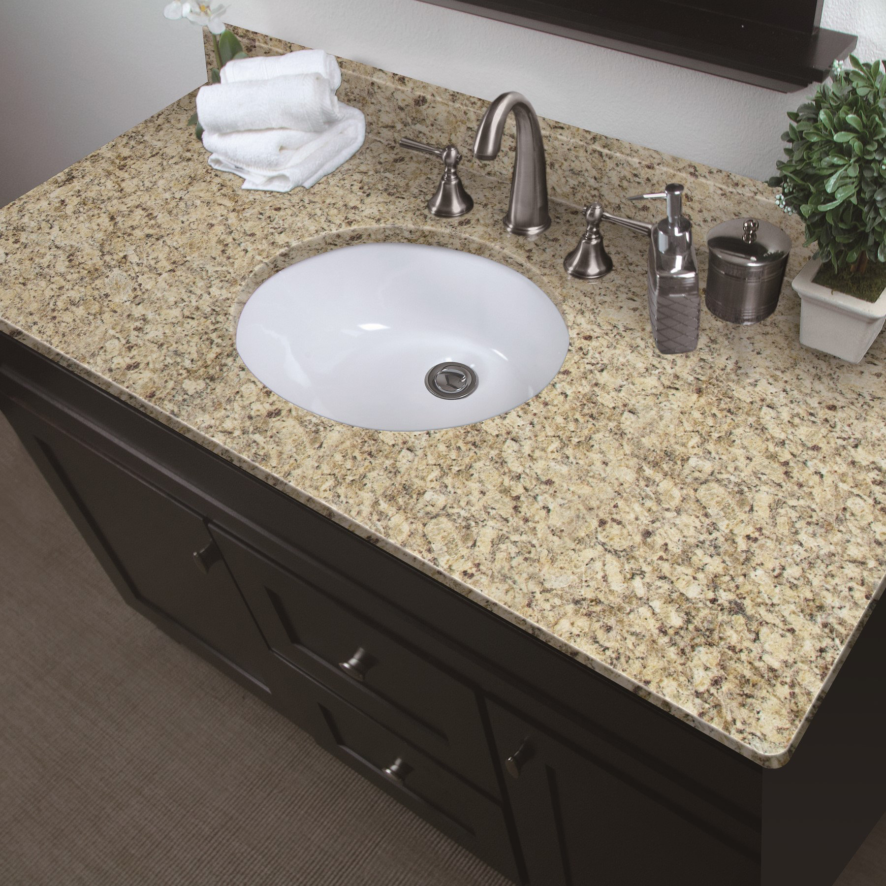 3S Stone 49'' Granite Single Bathroom Vanity Top with Sink & Reviews