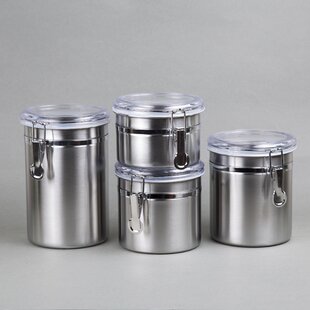Grey Hammered Round Kitchen Storage Holder Container Jar Tin Lid 