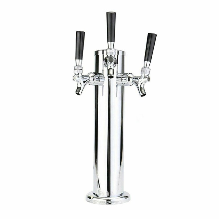 3 Tap Triple Faucet Stainless Draft Beer Tower Homebrew Bar Kegerator Durable 