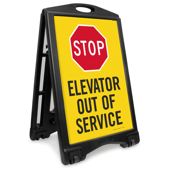 SmartSign STOP Elevator Out Of Service Portable Sidewalk Sign - Wayfair Canada