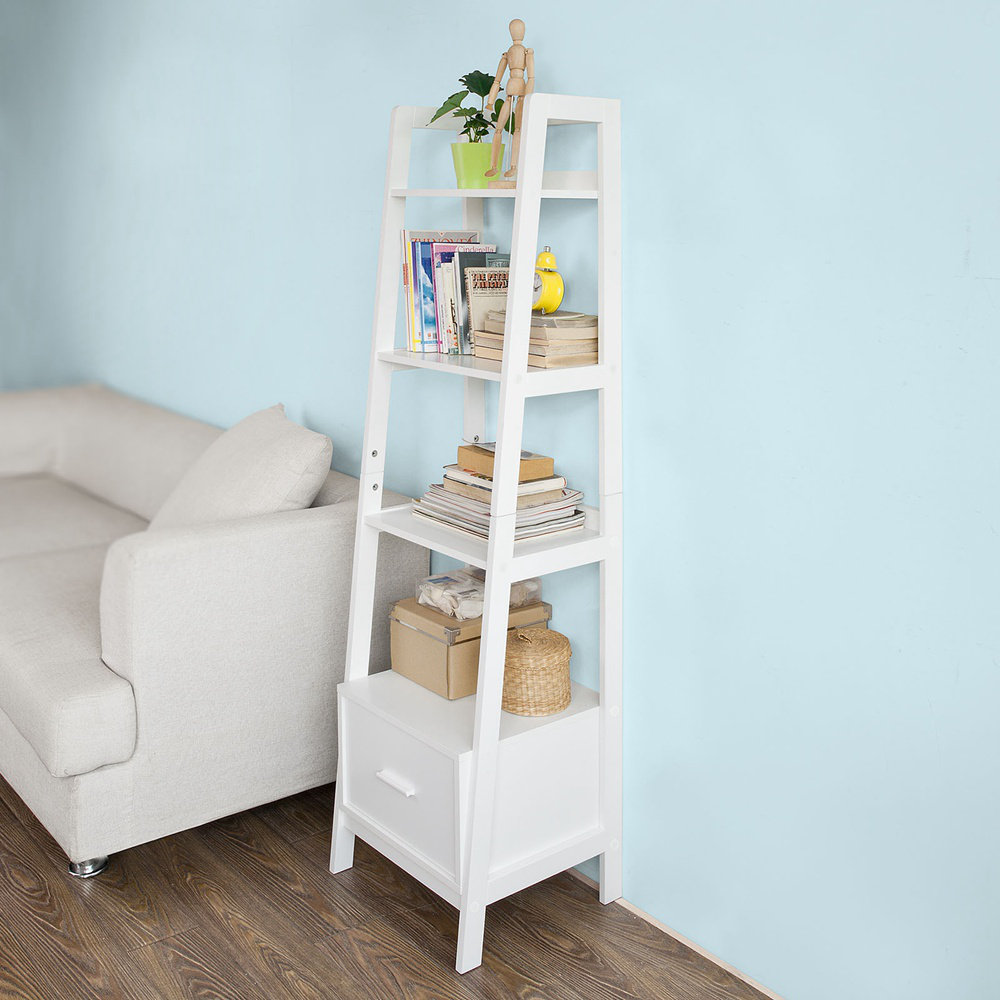 Latitude Run® 246E98B8A6F04364ADA0684045B1F16C, Modern Ladder Bookcase Made Of Wood, Book Shelf