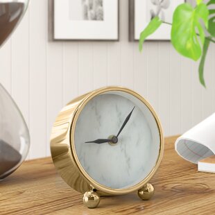 Designer Decorative Aluminum Table Clock Copper Antique_6 Inch X 6 Inch X 12 Inch