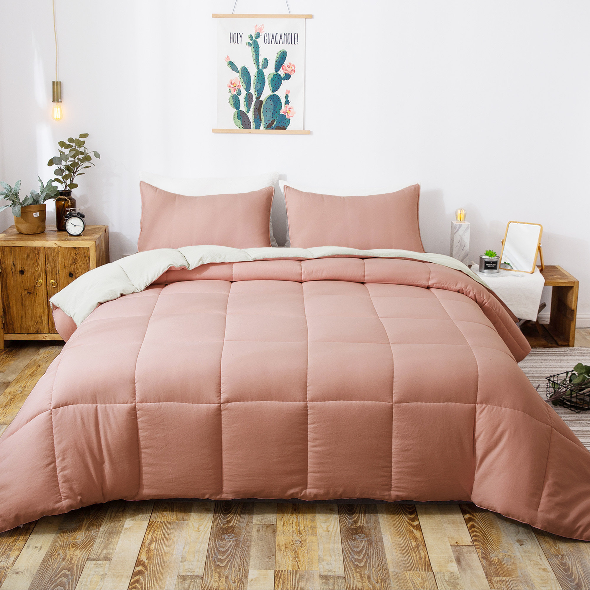 DOMDEC All Season Down Alternative Quilted Comforter SetReversible