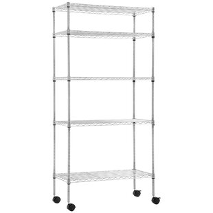 4 Tier Chrome Metal Storage Rack/Shelving Wire Shelf Kitchen/Office/Garage Unit 