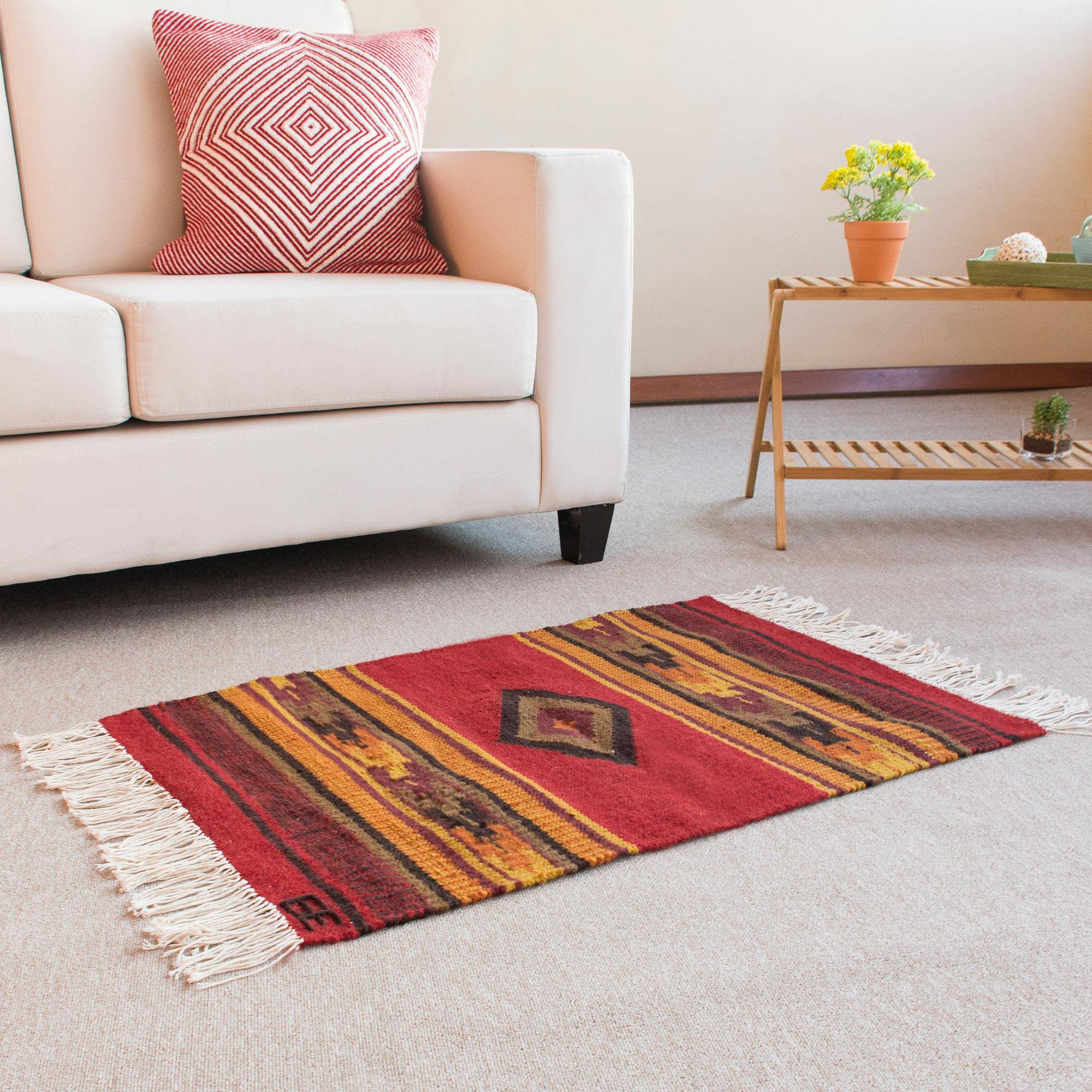 Millwood Pines Kaukauna Handmade Red Rug Wayfair