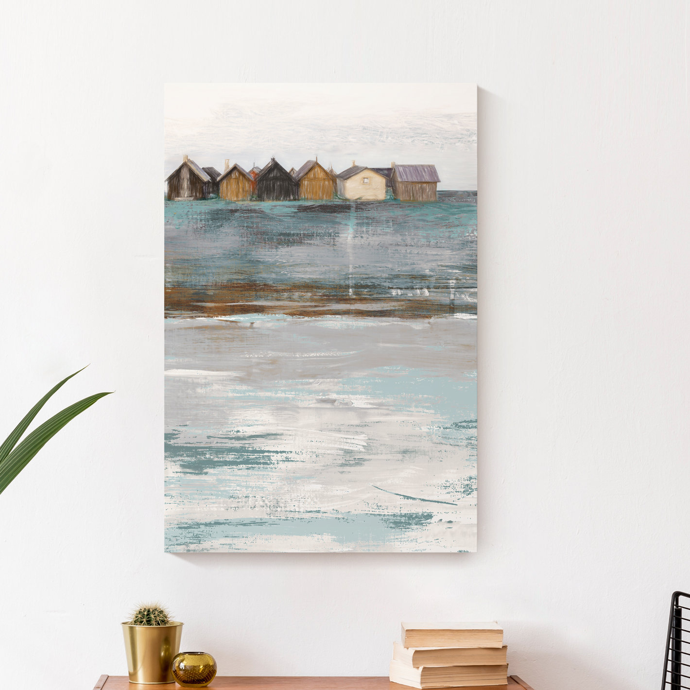 Dovecove Abstract Barns Wrapped Canvas Painting Wayfair