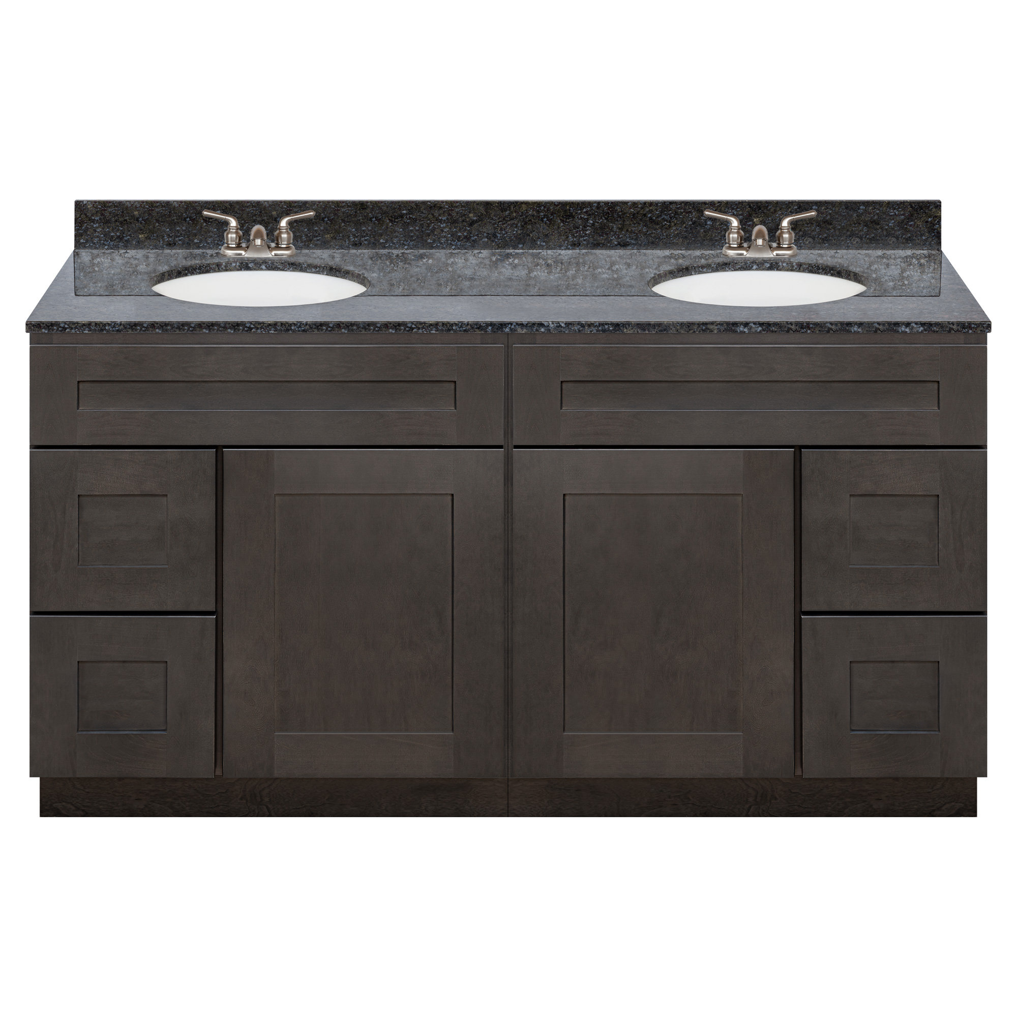LessCare 61'' Freestanding Double Bathroom Vanity with Granite Vanity