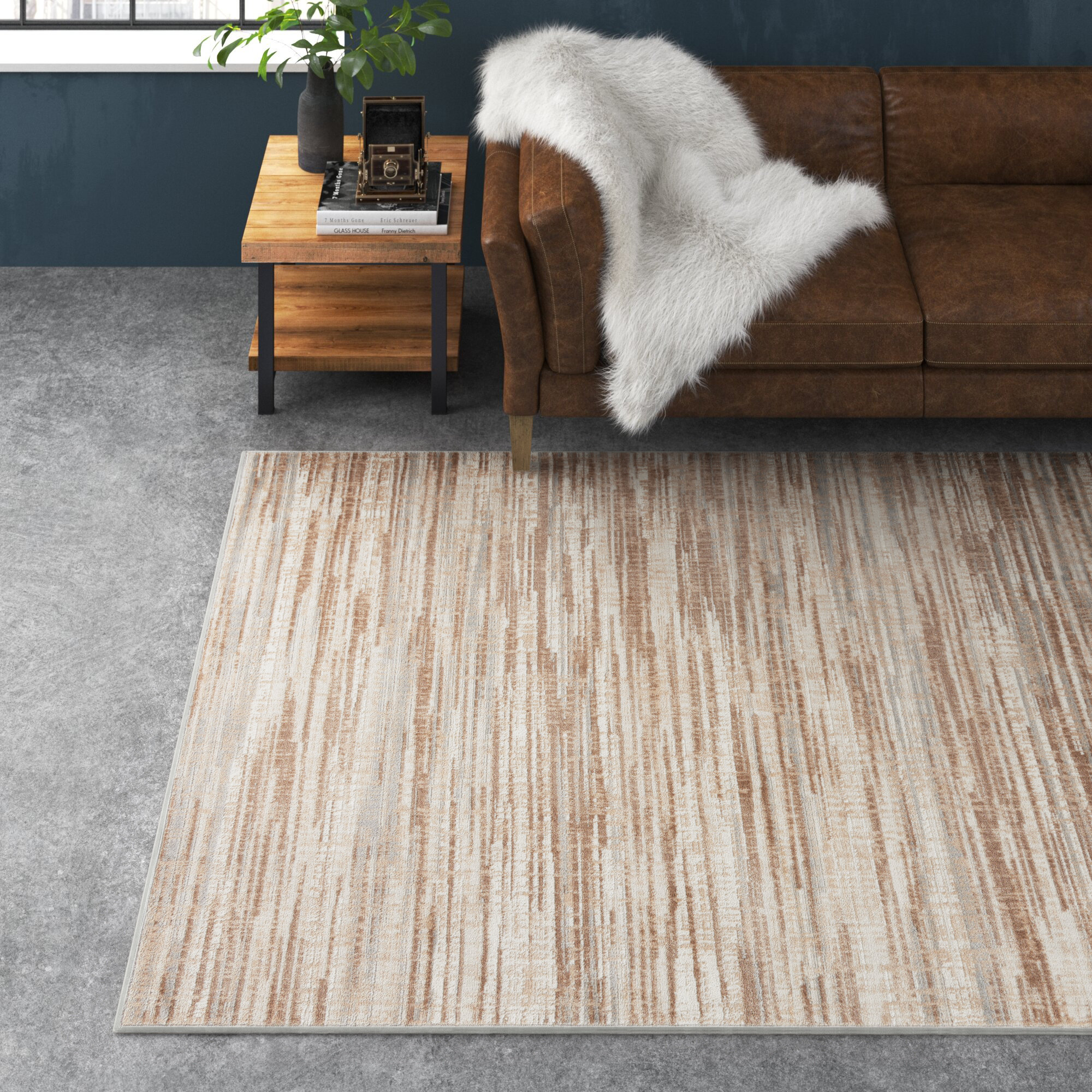 Steelside™ Amaretto Brown/Beige/Gray Area Rug & Reviews Wayfair