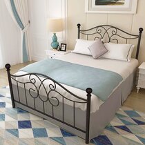 Details about   Powder Coated Steel Bed Frames with Headboard Brackets Included,Sizes Twin-Queen 