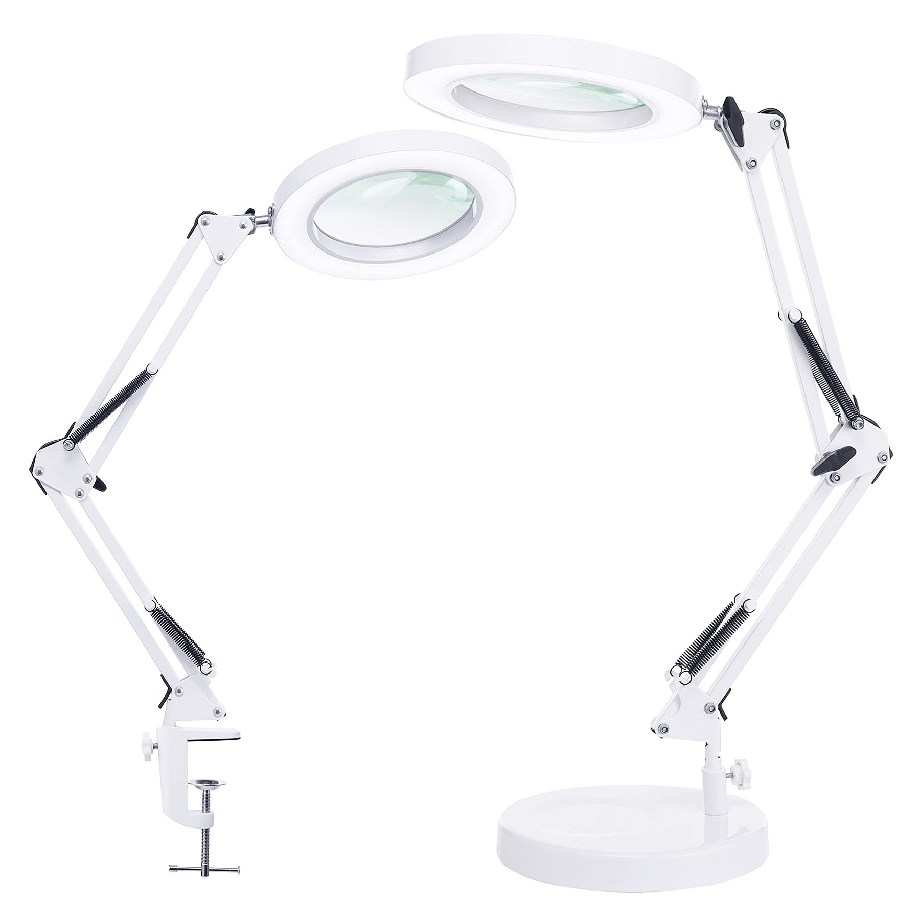 Adjustable Desk Lighted Magnifier for Reading Crafts PESIVI Magnifying Glass with Light and Stand Painting 2-in-1 5-Diopter LED Magnifying Lamp & Clamp Hobby 3 Color Modes Stepless Dimmable