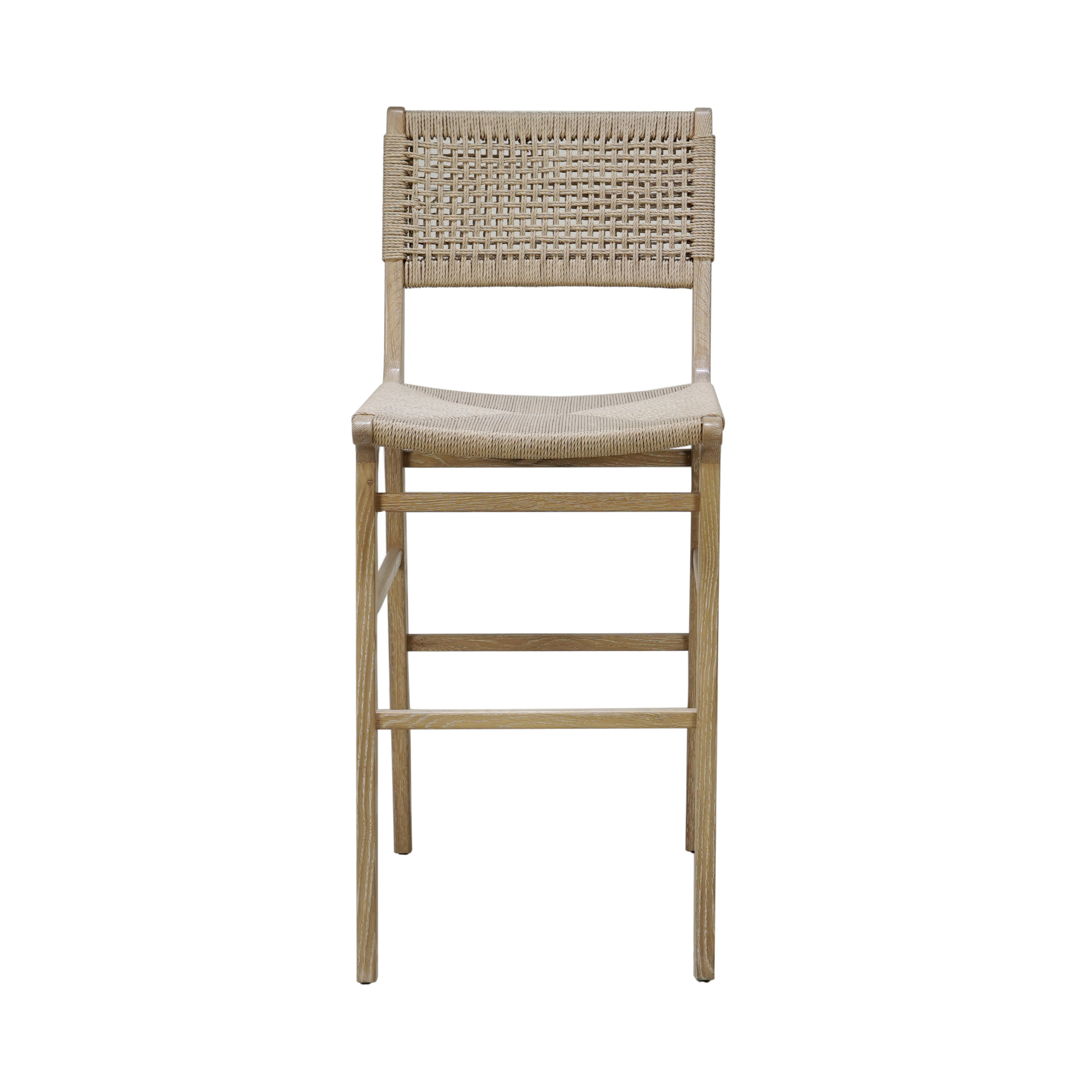 WorldsAway Carson Woven Back Bar Stool with Rush Seat | Wayfair