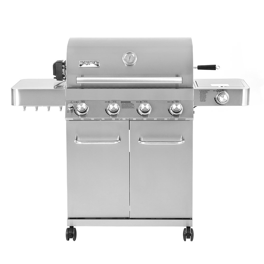Monument Grills 4 Burner BuiltIn Liquid Propane 60000 BTU Gas Grill with Side Burner and