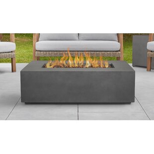 Aegean 14.625'' H x 41.75'' W Steel Outdoor Fire Pit Table with Lid