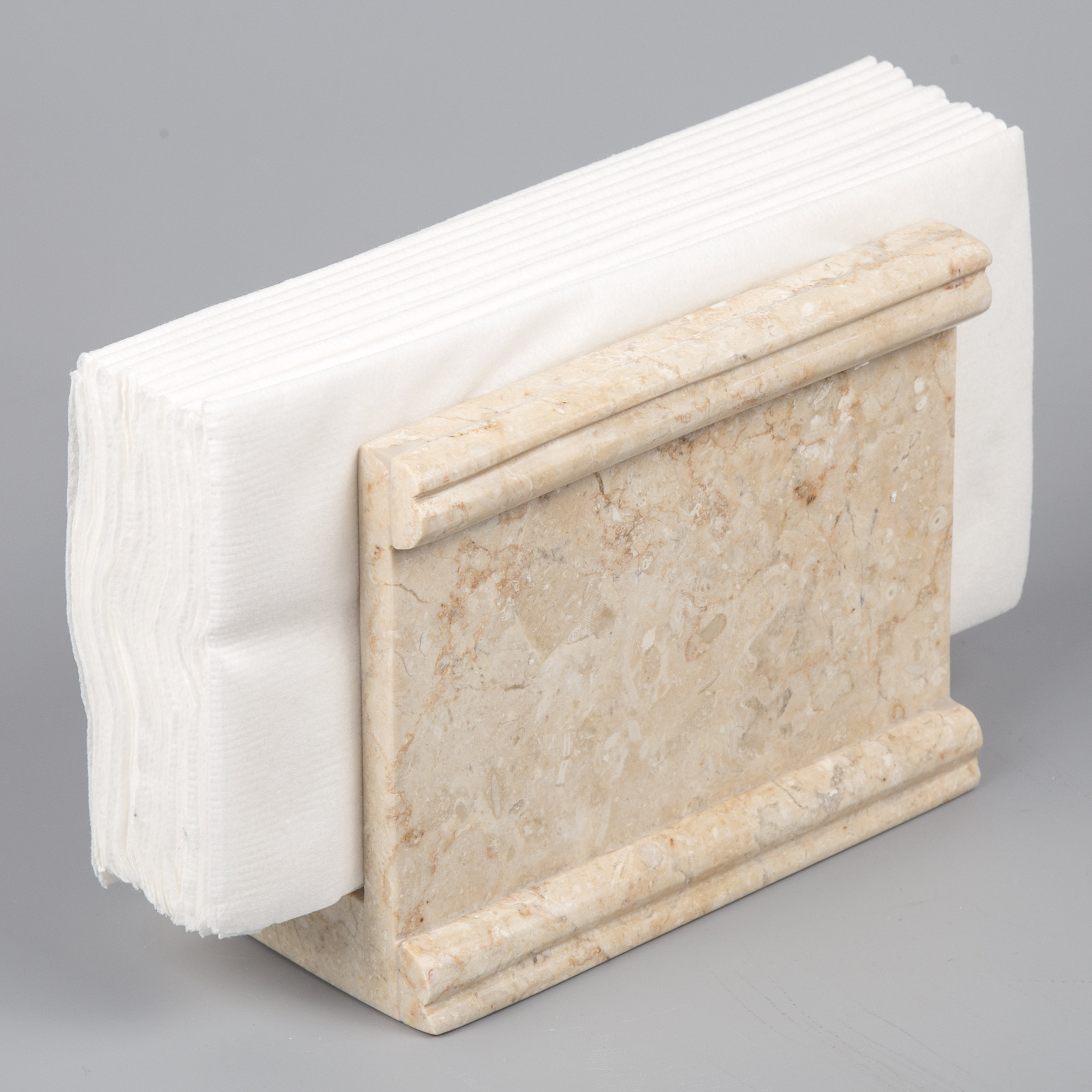Fleur De Lis Living Natural Marble Stone Standing Napkin Holder | Wayfair