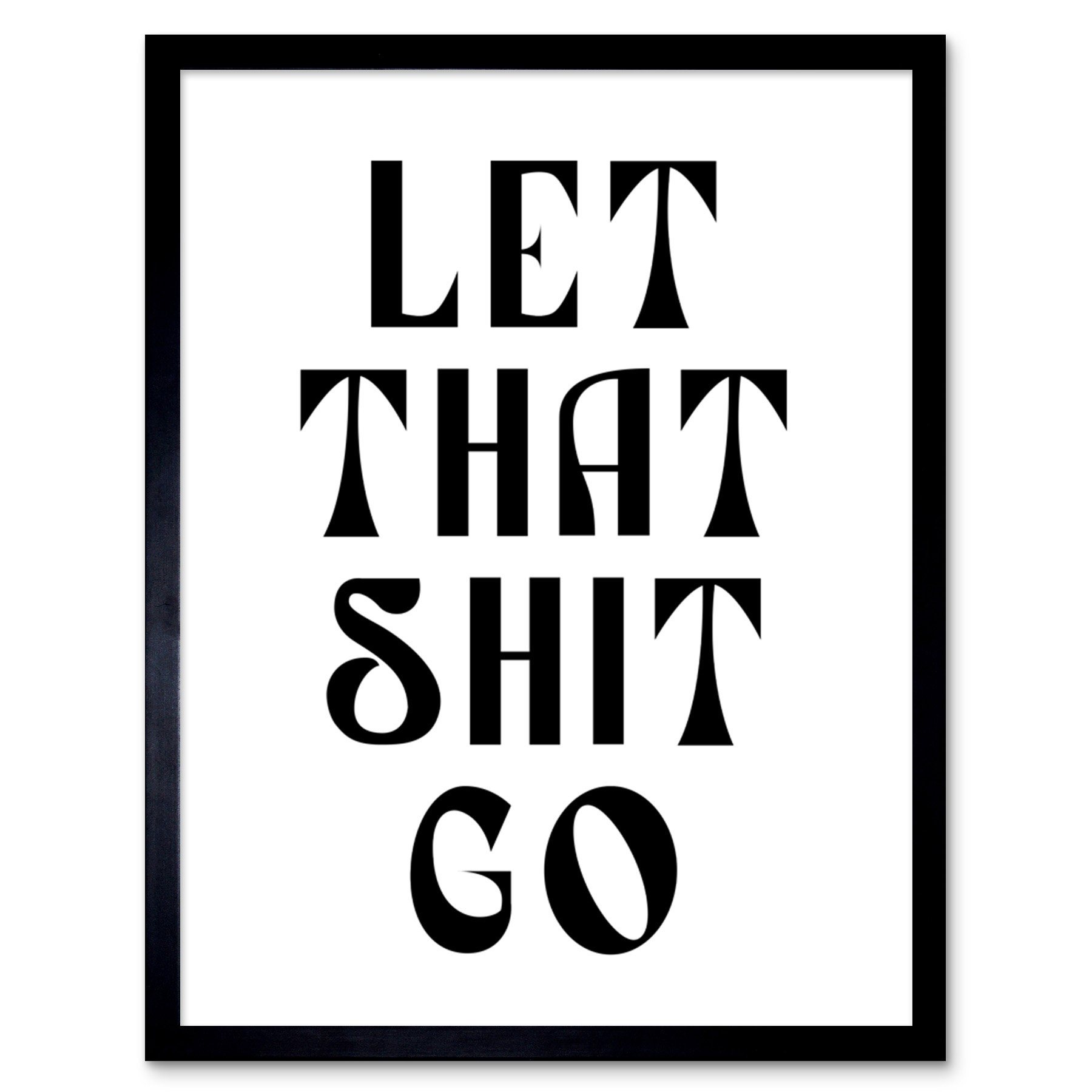 Maturi Lucica Funny Bathroom Wall Art Let That Shit Go Toilet Sign