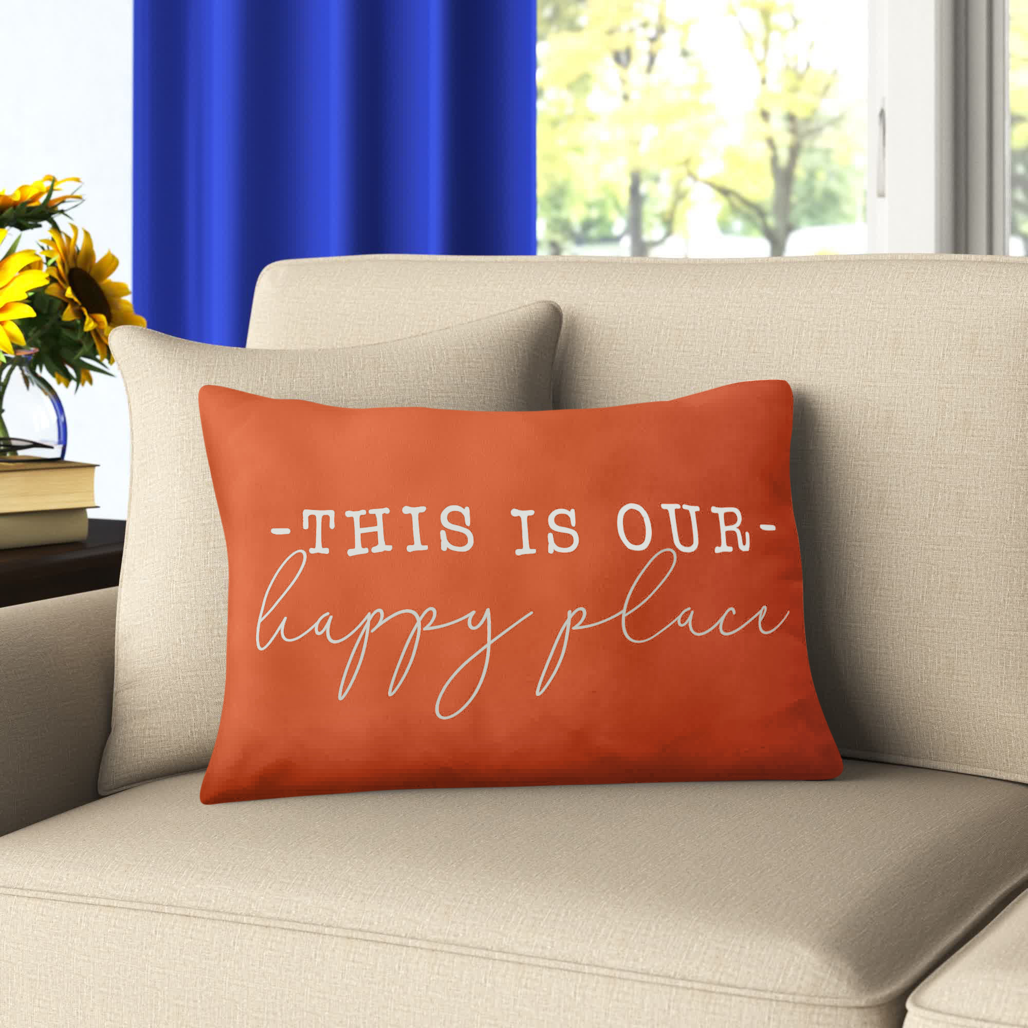 small orange decorative pillows