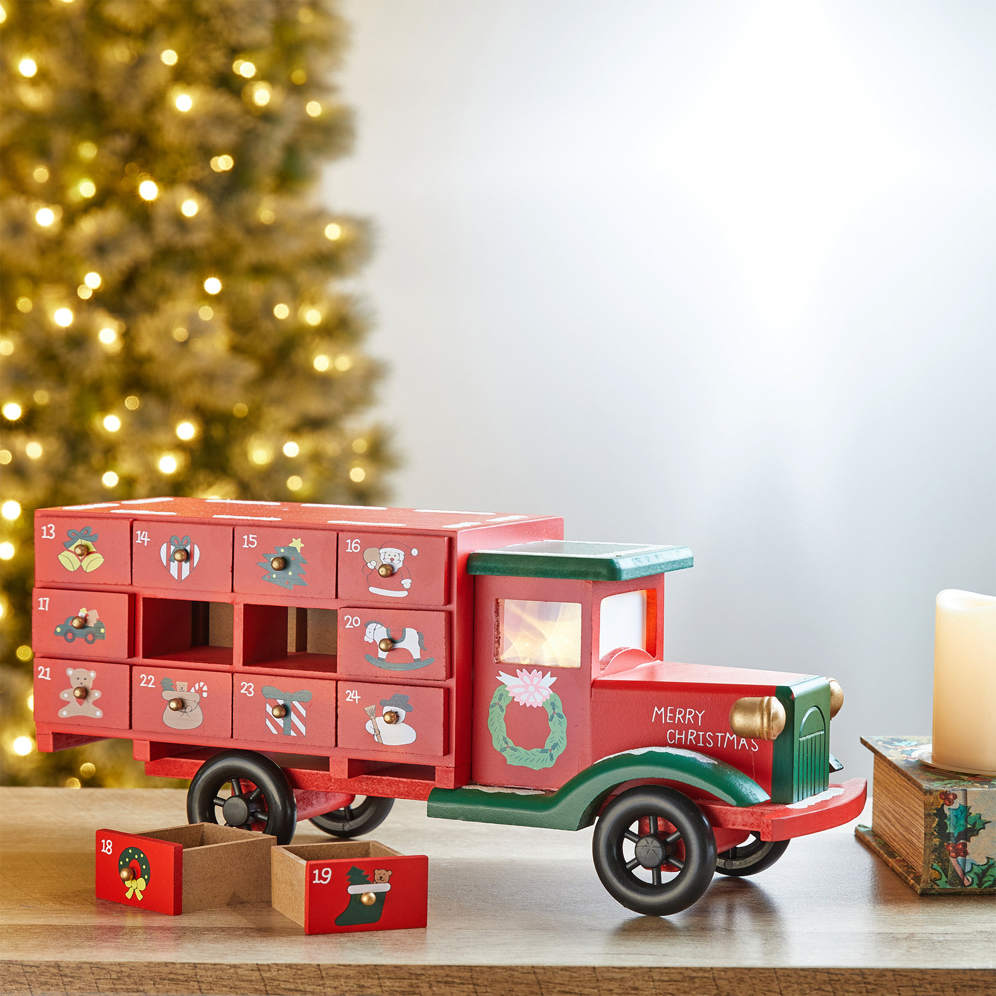 Sand & Stable Wooden Christmas Truck Countdown & Reviews | Wayfair