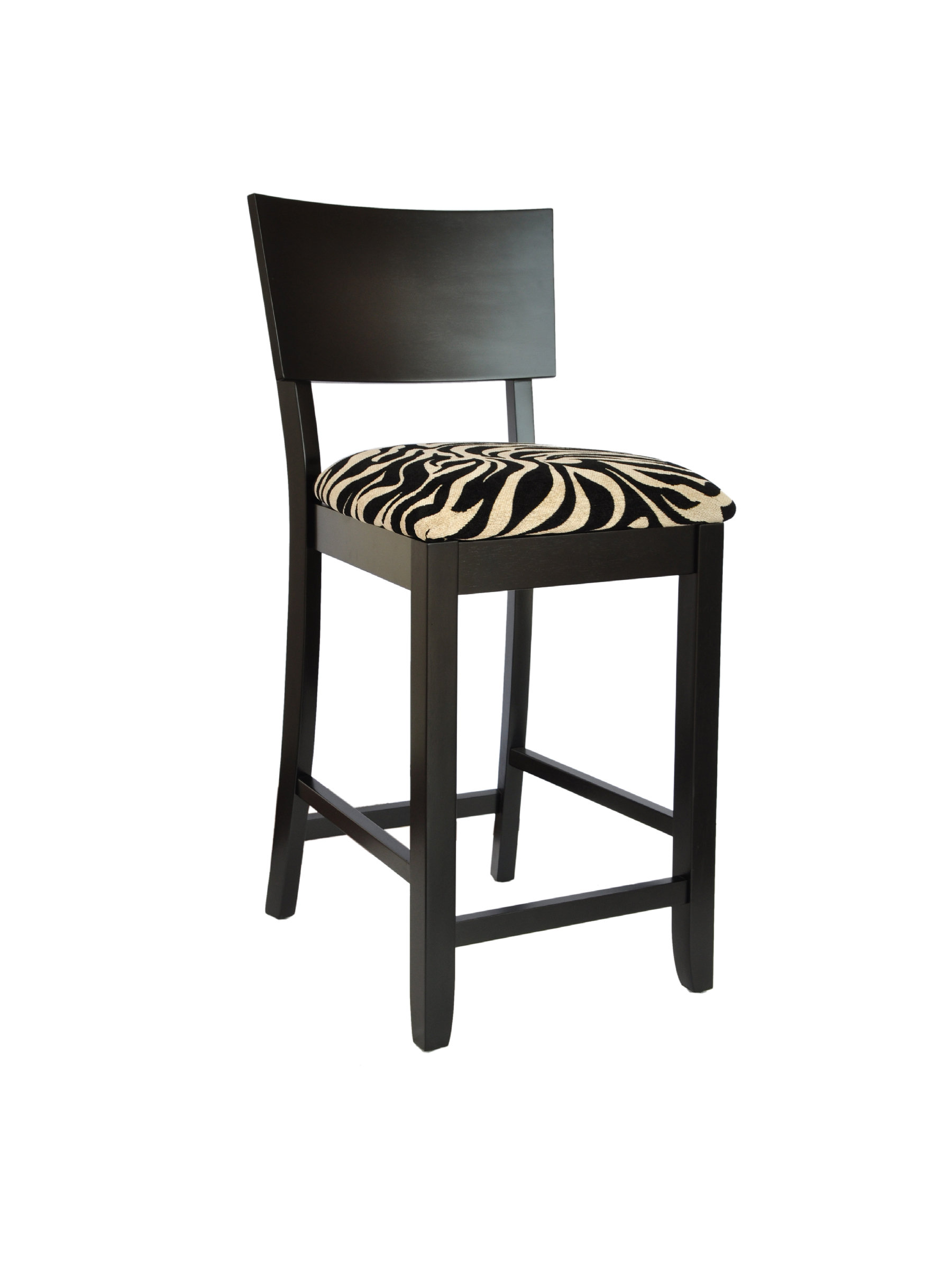 PowellCafe Zebra Pattern Bent Back Counter Stool in Black Wayfair