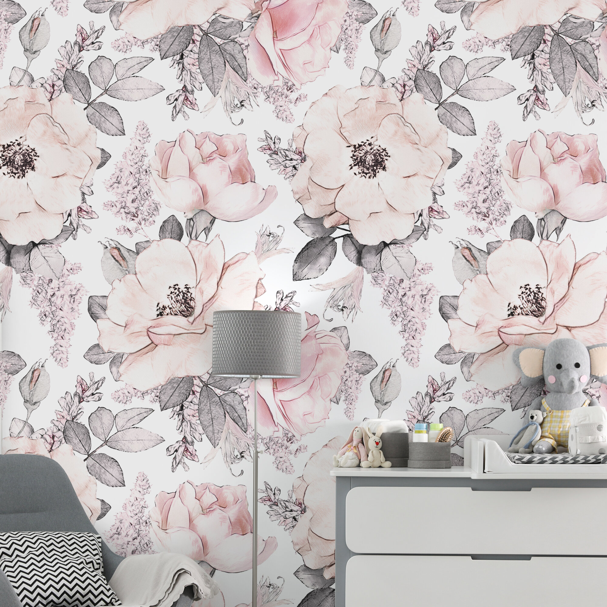 Rosdorf Park Barbe Peel & Stick Floral Wallpaper | Wayfair