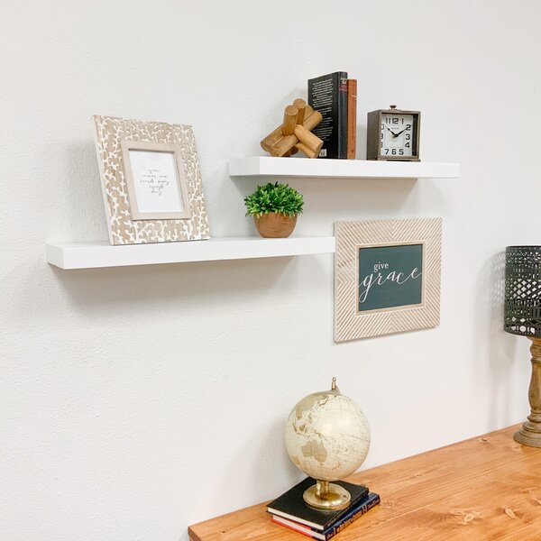 Set of 3 Floating Shelves Bookshelf Wall Mount Shelf Display Home Decor White 