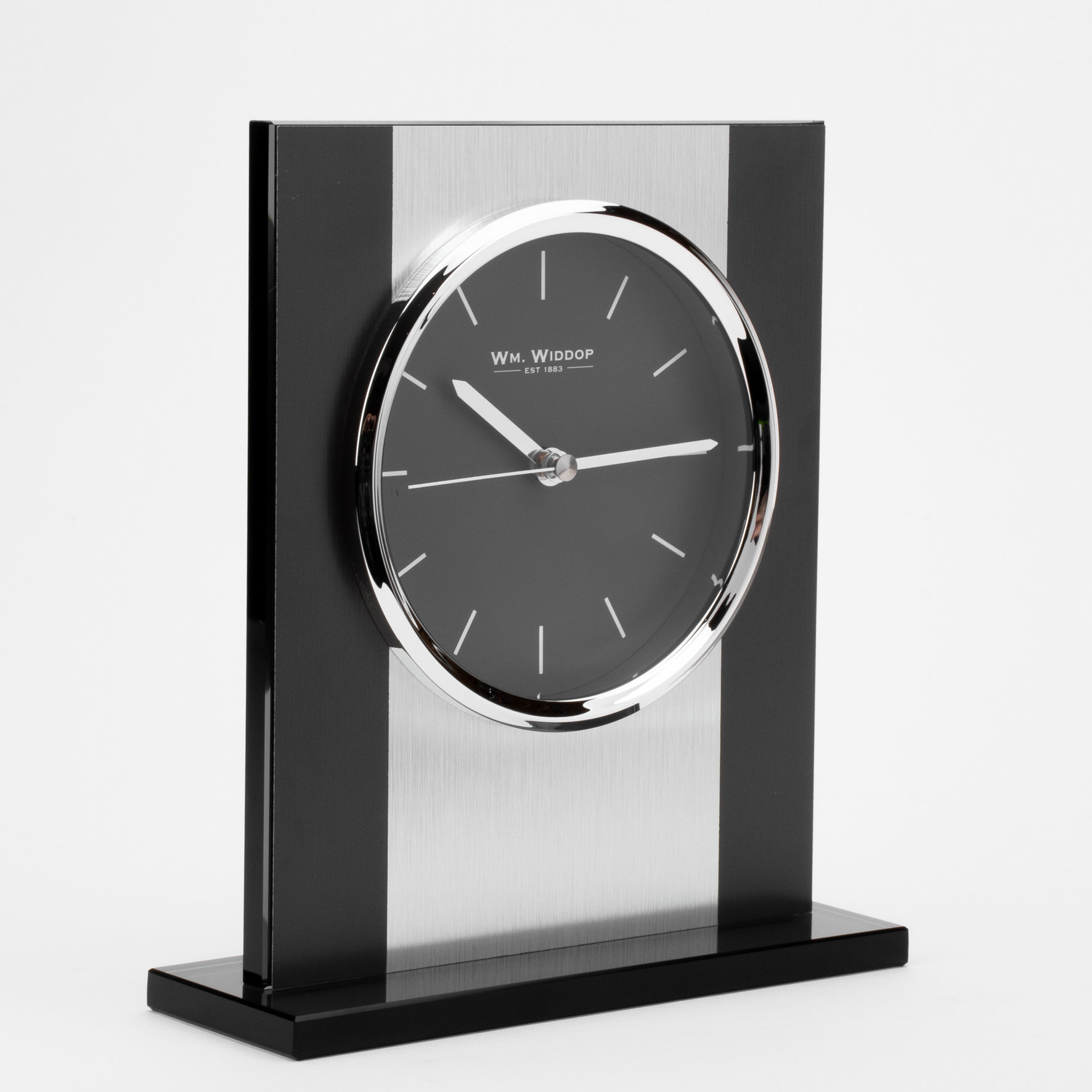 Wm Widdop Analog Crystal Quartz Tabletop Clock in Black/White Wayfair