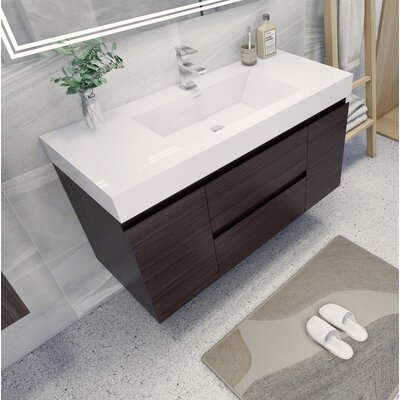 Latitude Run® Carol-Ann 47.5'' Wall Mounted Single Bathroom Vanity with ...