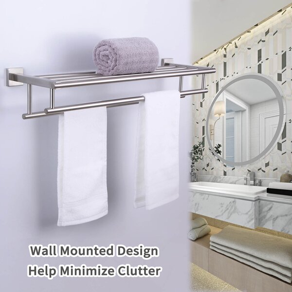 Modern Silver Stainless Steel 3 Swivel Arm Bath/Hand Towel Bar Rack/Holder/Stand 