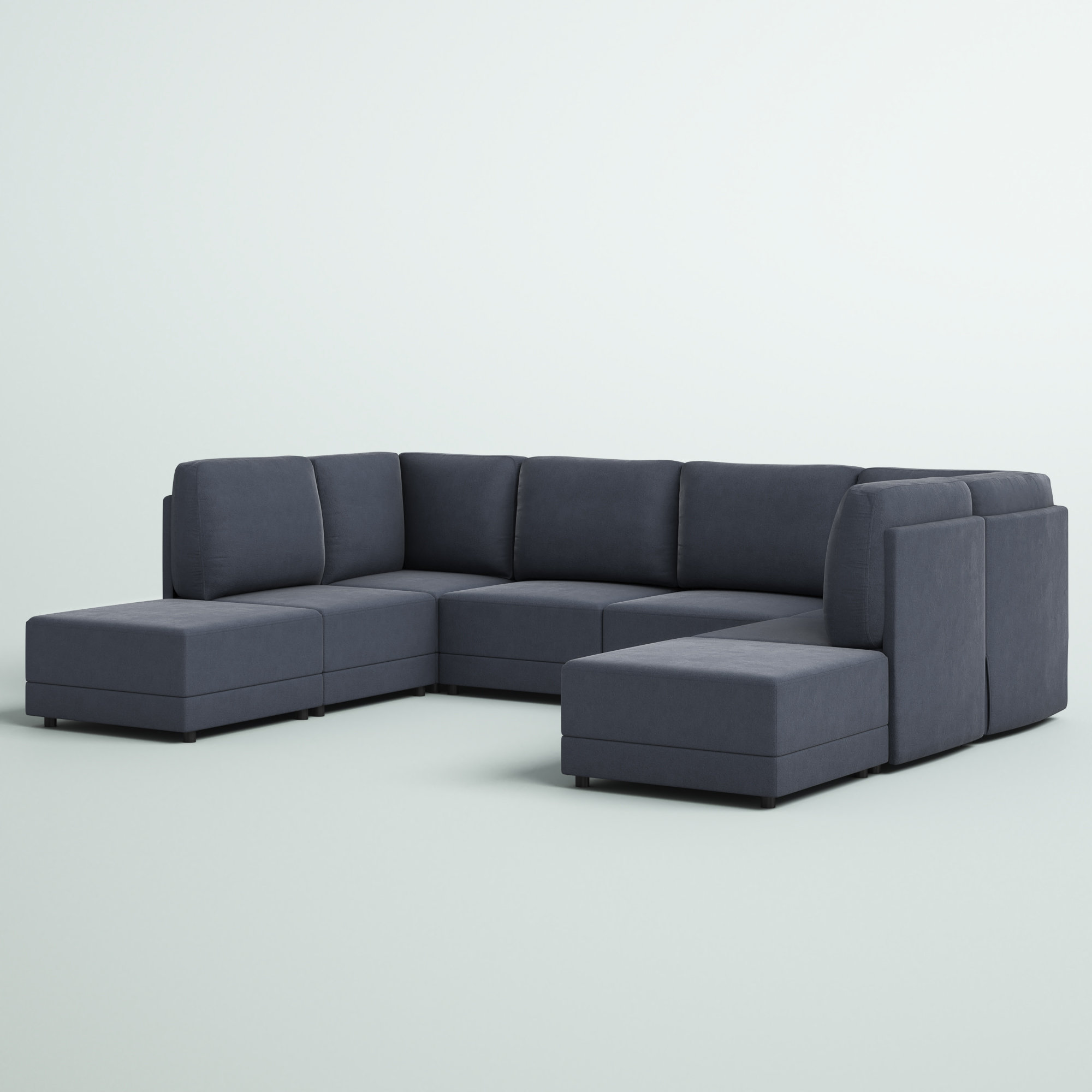 Rodrigue 116″ Wide Symmetrical Modular Corner Sectional with Ottoman