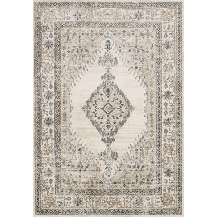 Charlton Home® Sagefield Performance Oatmeal/Ivory Rug & Reviews | Wayfair