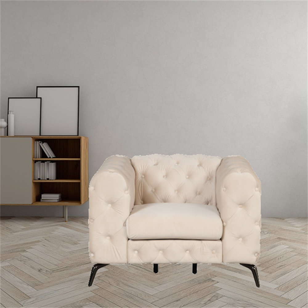 Mercer41 Kalah 40.5" W Tufted Velvet Armchair Wayfair