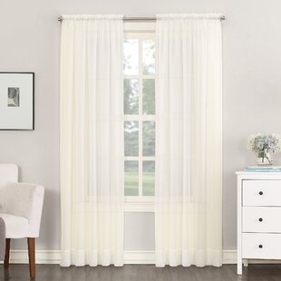 White Sheer Curtains Simple Solid Rod Pocket Door Drape Customized Size 1 Piece 