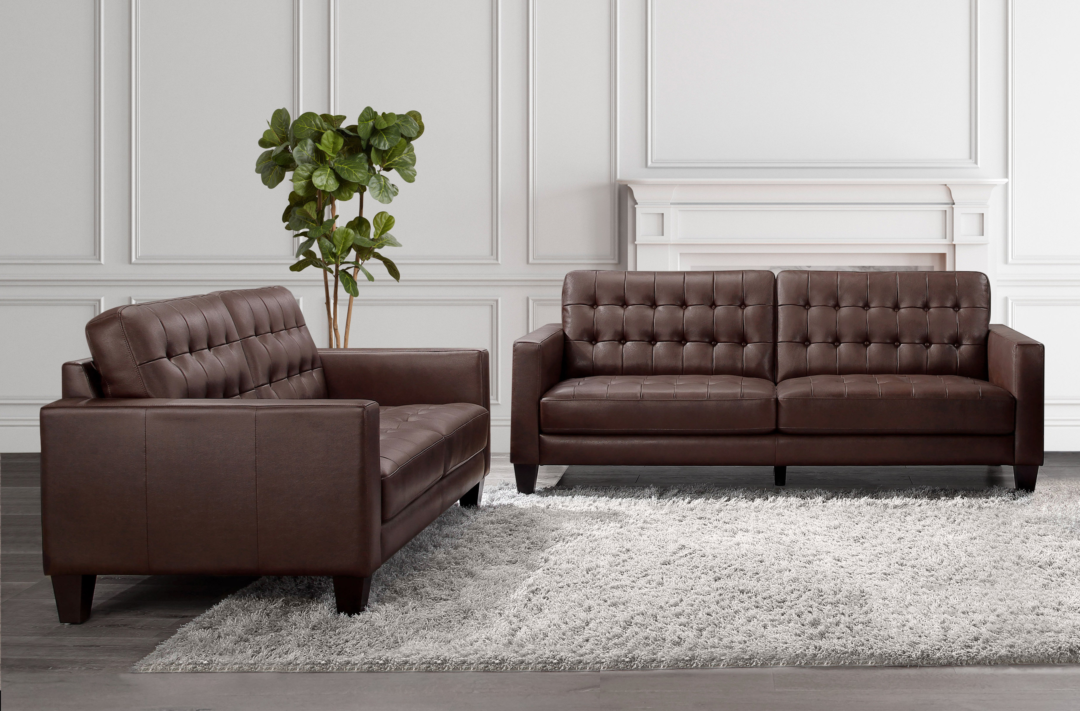 Wade Logan® Pinckney 2 Piece Genuine Leather Living Room Set Wayfair