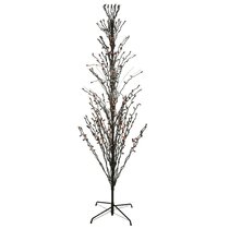 TURNMEON 6 FT High 96 LED Halloween Dead Tree Decorations,Glitter Black Twig Tree with Timer Plug-in 72 Purple Lights & Lighted 24 Bats Ornaments for Halloween Decorations Indoor Outdoor Home Holiday